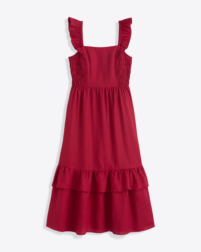 Carrie Midi Dress in Raspberry Pink