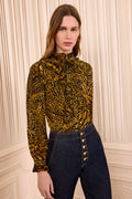Catroux Long Sleeve Silk Blouse - Wren