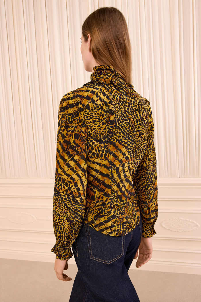 Catroux Long Sleeve Silk Blouse - Wren