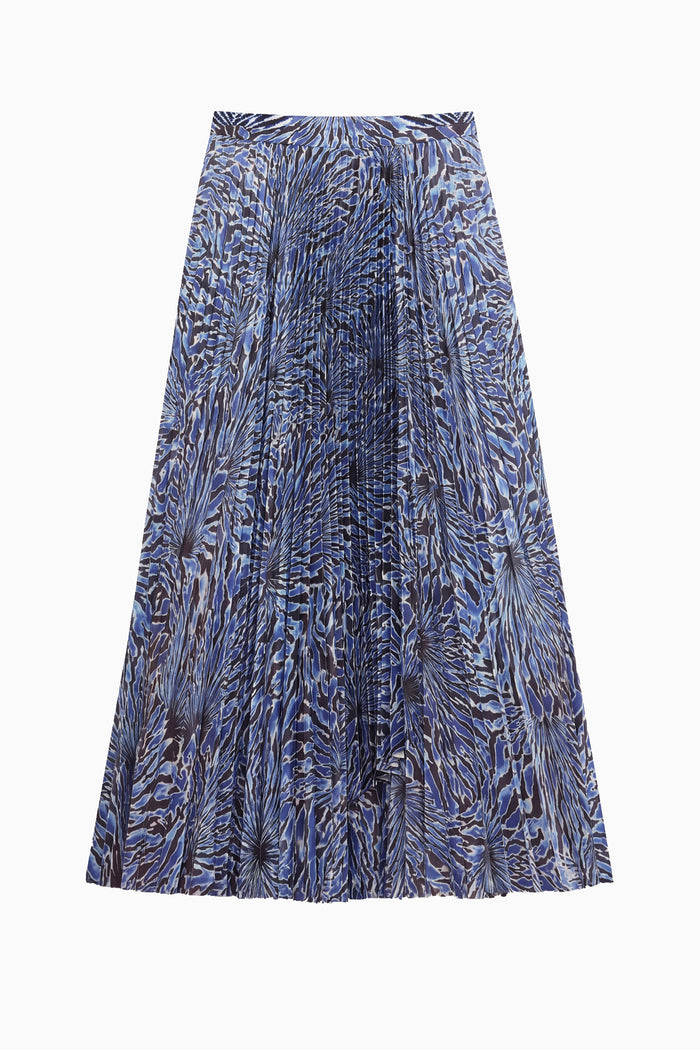 Celia Satin Midi Skirt - Lapis