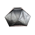 Eclectic charcoal diamond glass vase with a faceted geometric design and textured finish for modern home decor.