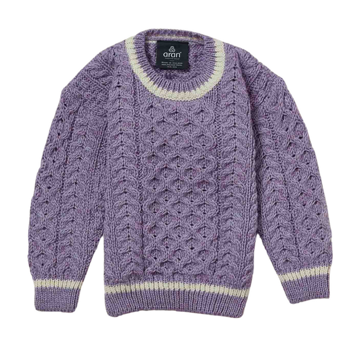 Children's Striped Hem Sweater - Lavender