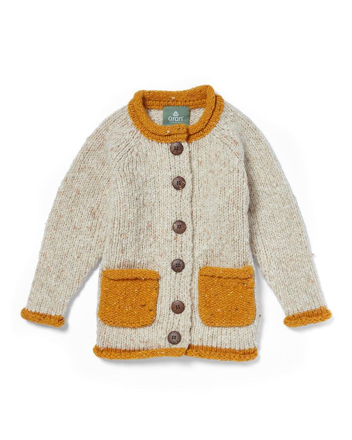 Child's Cardigan - Cream and Yellow