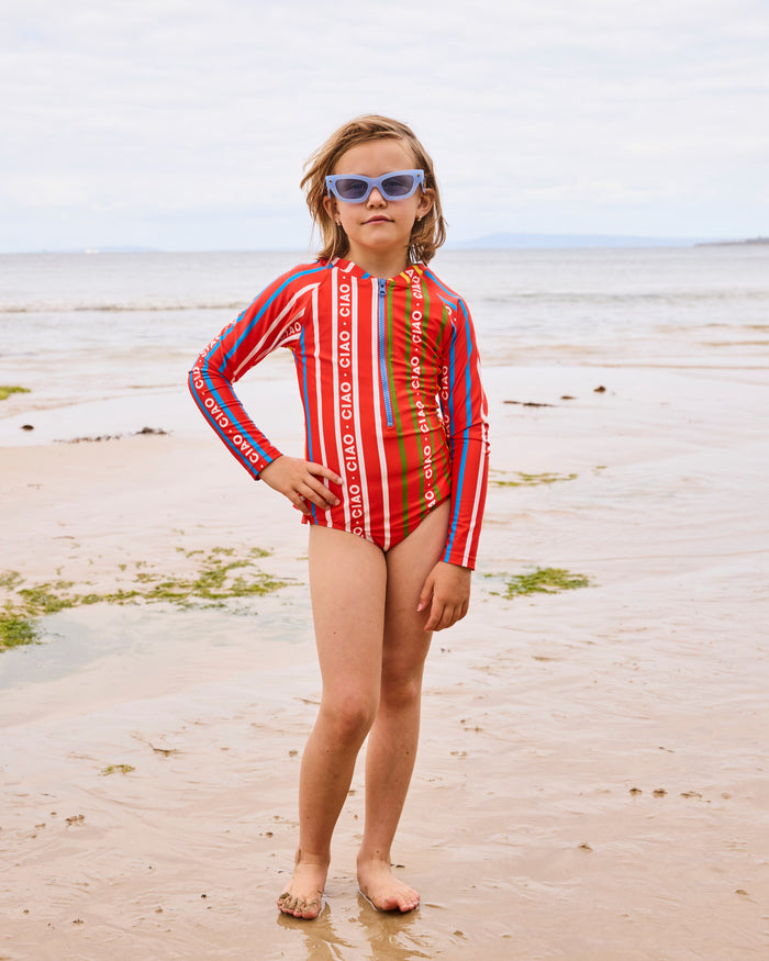Ciao Stripe Long Sleeve Bathers