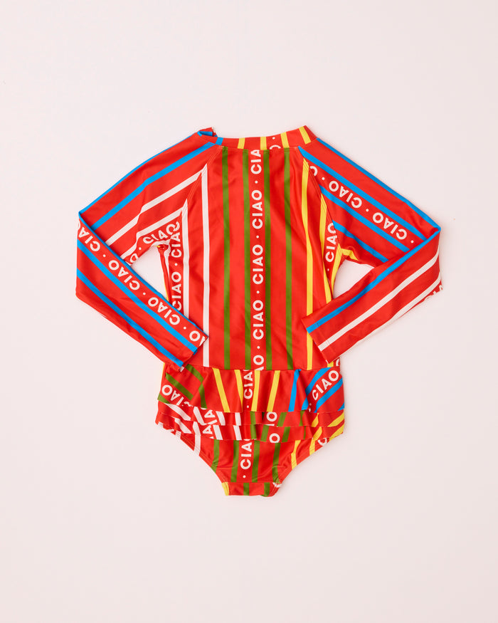 Ciao Stripe Long Sleeve Bathers