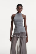 Concetta Halter Neck Ruch Top