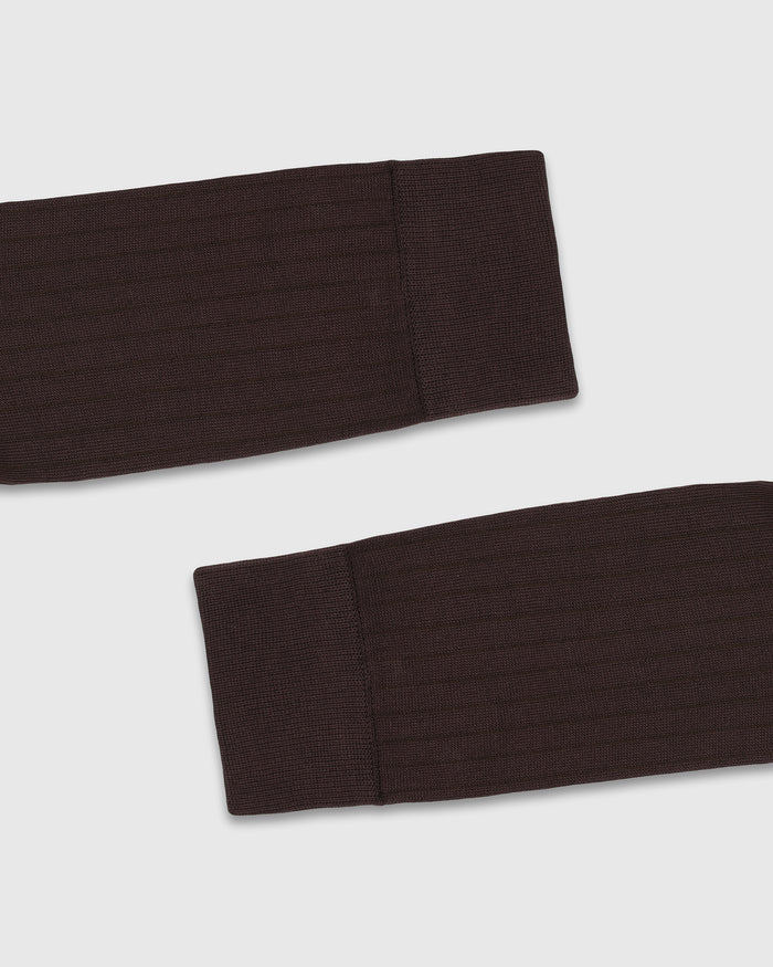 Cotton Brown Knitted Socks - Vanek