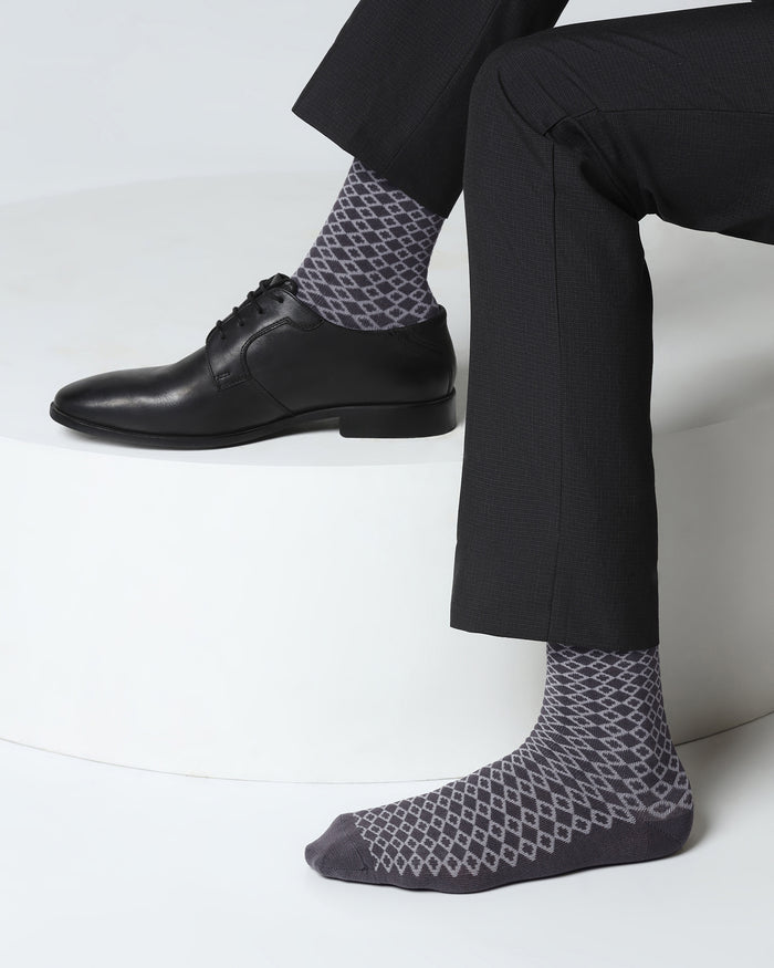 Cotton Grey Knitted Socks - Vanny