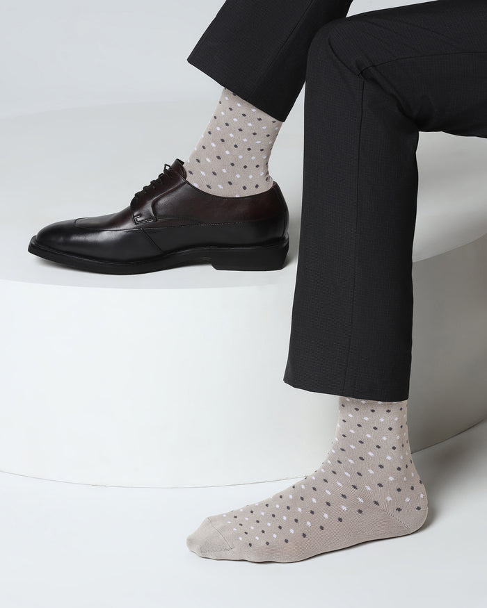 Cotton Grey Knitted Socks - Vika