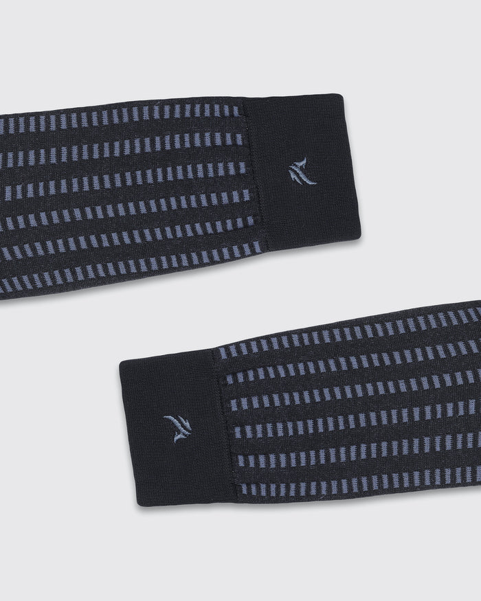 Cotton Navy Knitted Socks - Vinton