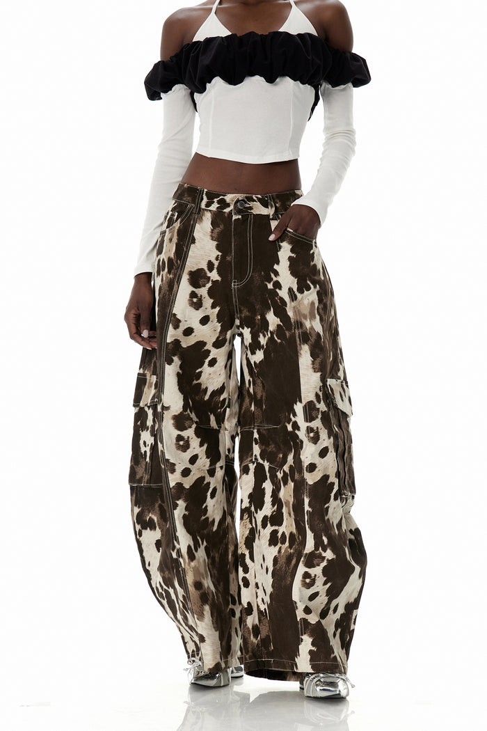 Crispinus Print Baggy Cargo Jeans
