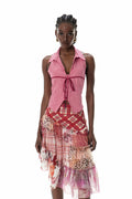 Crispus Grid Lapel Top