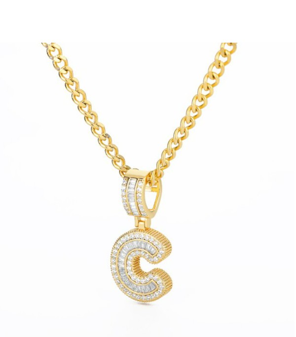 Crystal Set In Gold Initial Necklace A - Z-C-Cute-Trendy-Shop-Womens-Boutique-Clothing-Store