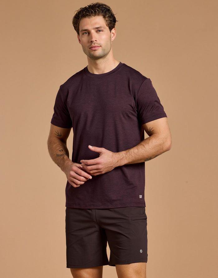Daily Tee in Mahogany Marl
