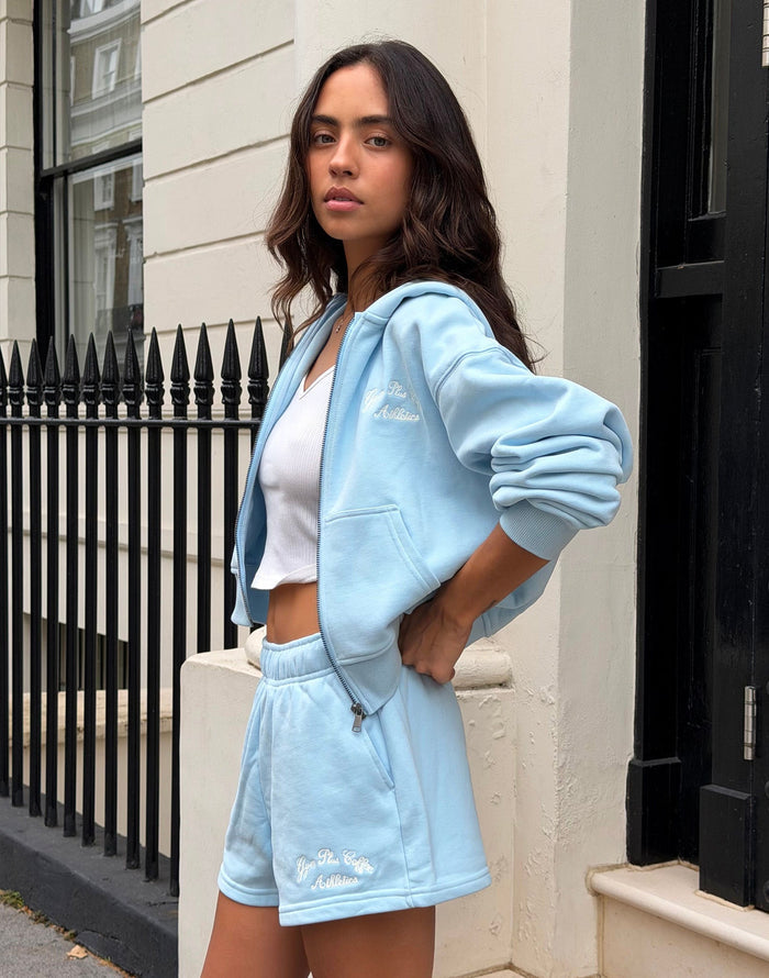 Daily Zip Hoodie in Baby Blue