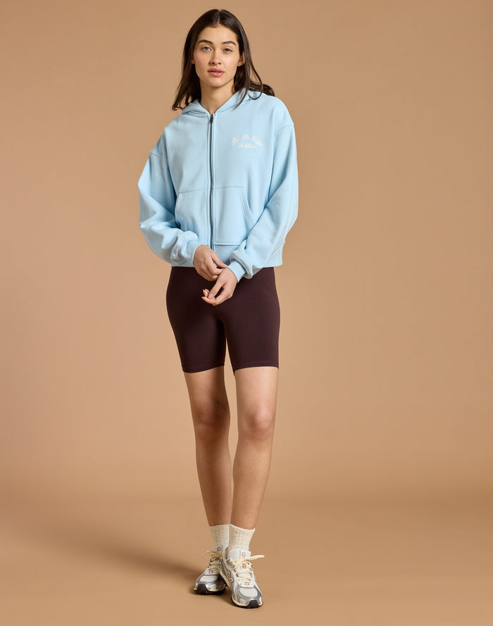 Daily Zip Hoodie in Baby Blue