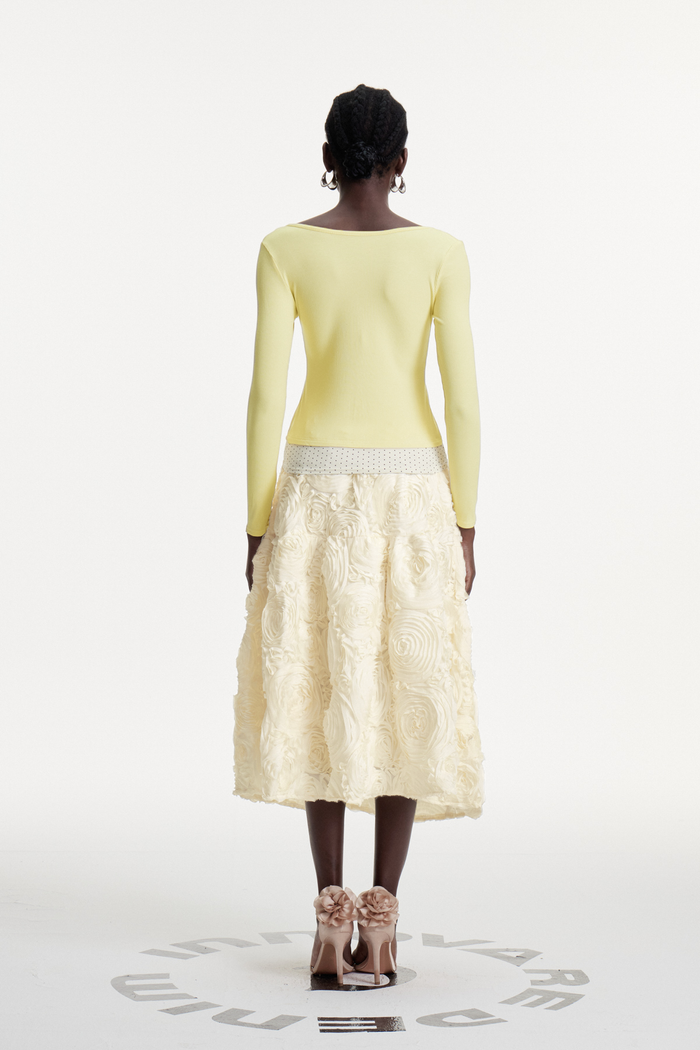 Dalida Bow Dot Long Sleeve Top
