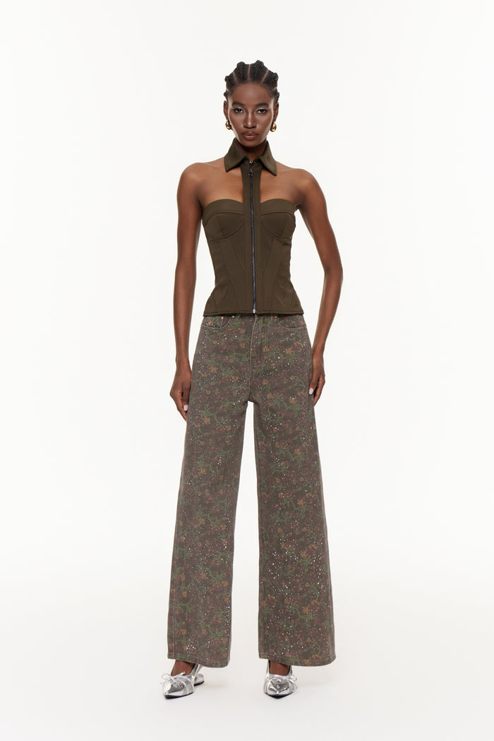 Delbert Halter Neck Corset Top