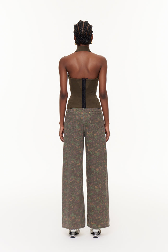 Delbert Halter Neck Corset Top