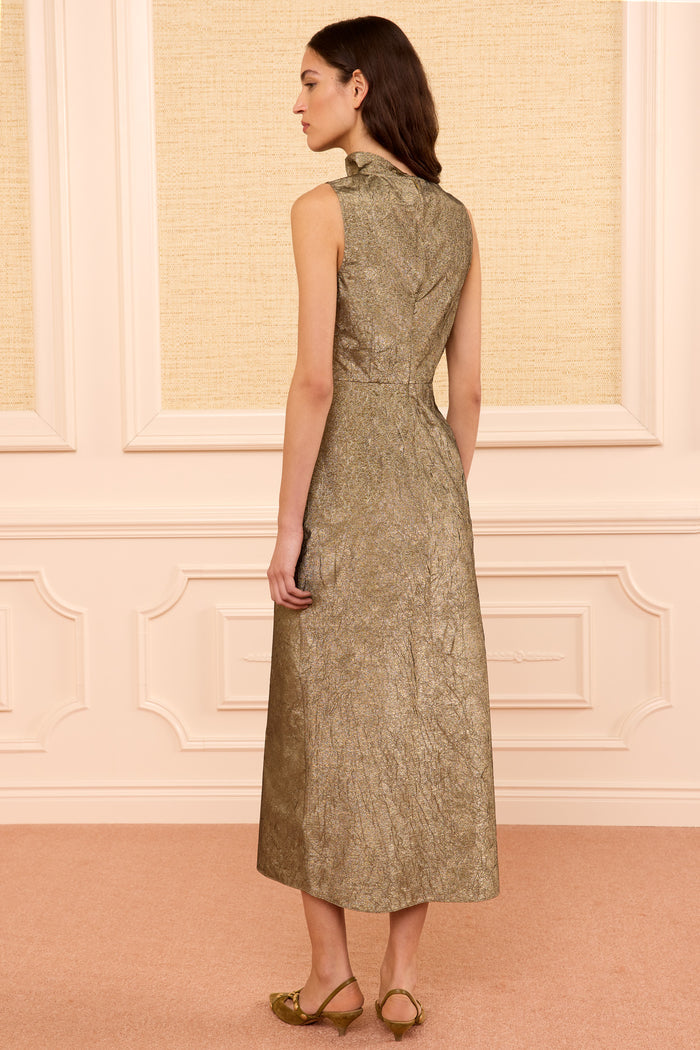 Demetria Taffeta Dress - Light Gold