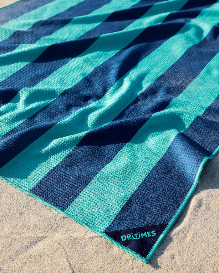 DT25 | Navy Green Stripe Beach Towel