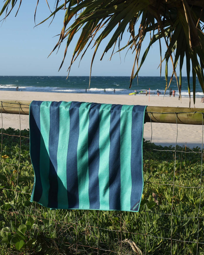 DT25 | Navy Green Stripe Beach Towel