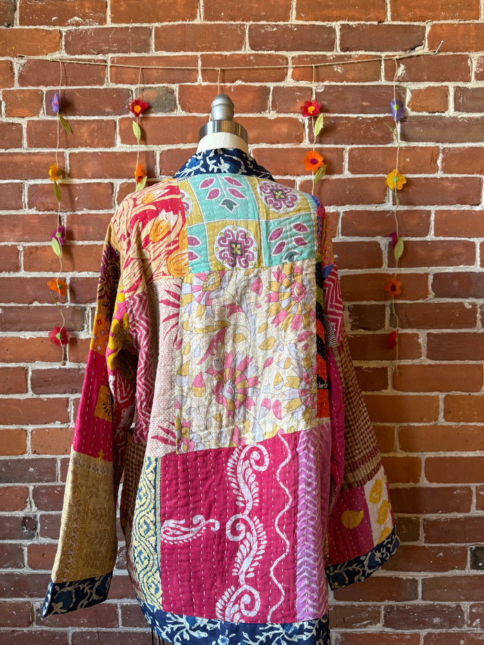 Eclipse Reversible Kantha Kimono Patchwork Jacket