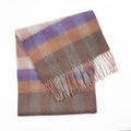 Edinburgh 100% Lambswool Scarf – Premium Soft Wool Wrap - Giant Chequer Dark Pink And Purple - Heritage Of Scotland -