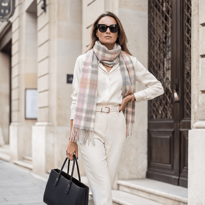 Edinburgh Cashmere Premium Lightweight Scarf - Soft Luxury Wrap - Mix Grey - Heritage Of Scotland -