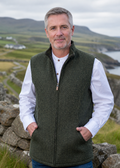 Emerald Isle Men's Green Herringbone Tweed Gilet