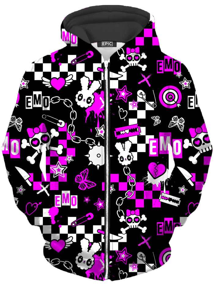 Emo Halloween Unisex Zip-Up Hoodie Nakari Studios Epic Hoodie
