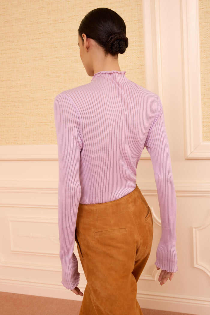 Evie Turtleneck Top - Lilac