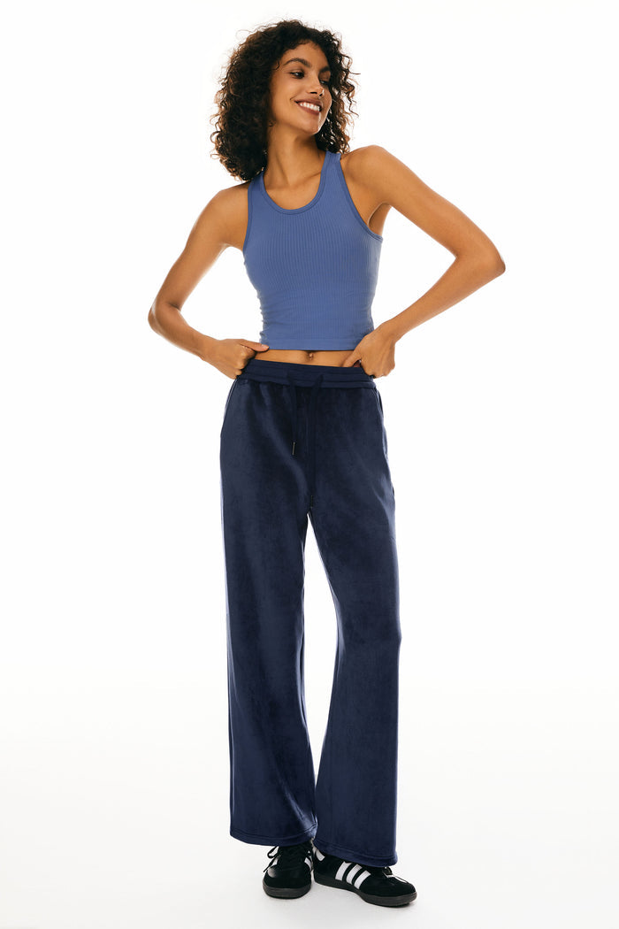 Orolay Fleece Straight Leg Sweatpants #color_navy