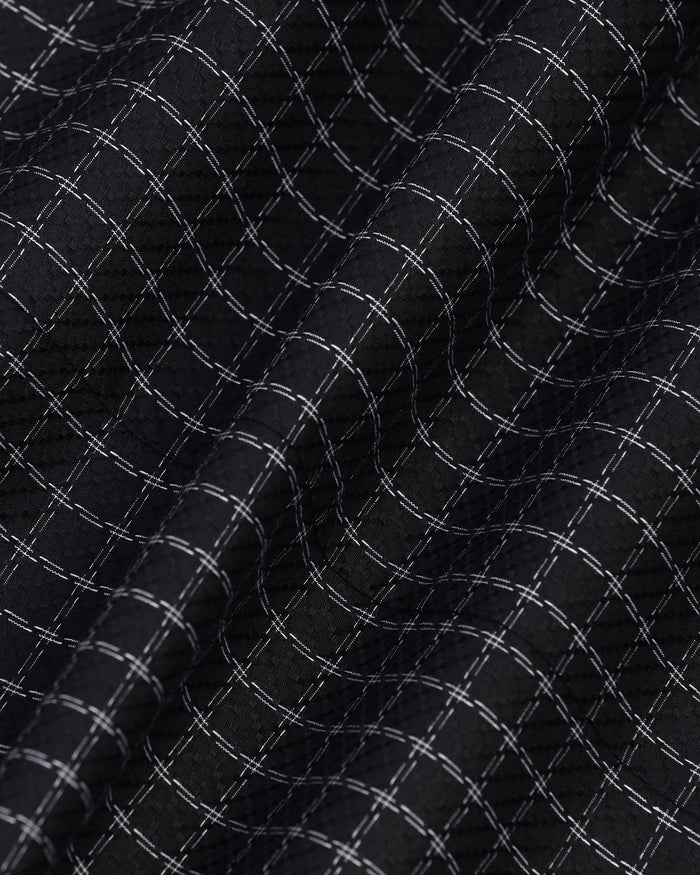 Formal Black Check Shirt - Drone