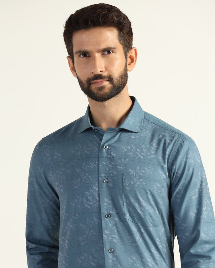 Formal Blue Jacquard Shirt - Switch