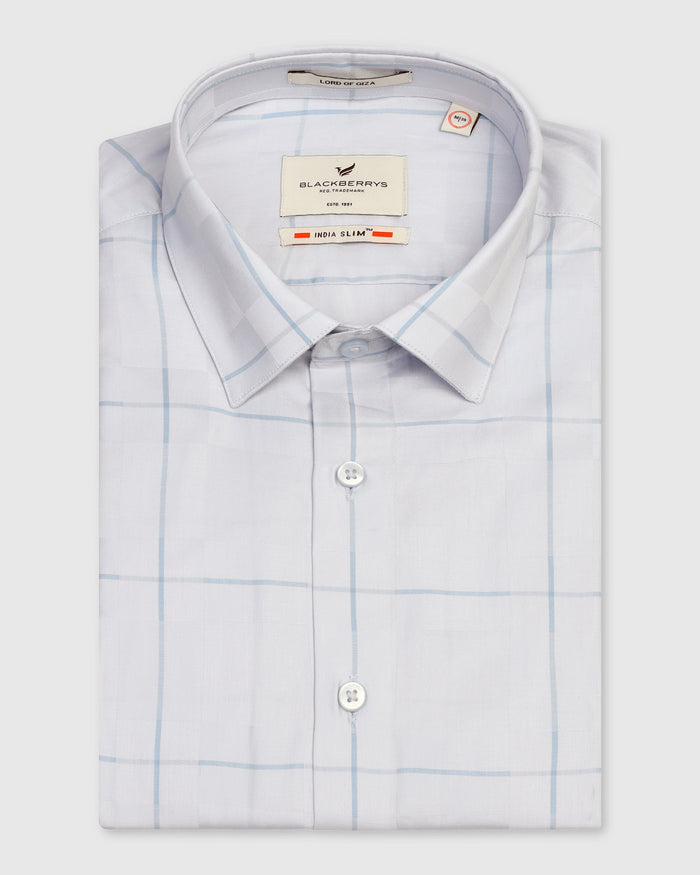 Formal Lavender Check Shirt - Santro