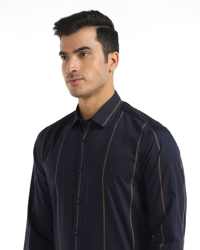 Formal Navy Stripe Shirt - Swing