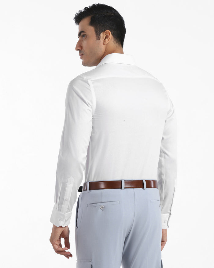 Formal Super White Textured Shirt - Kite