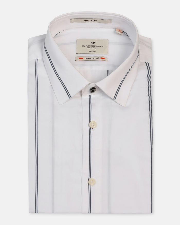 Formal White Stripe Shirt - Swing