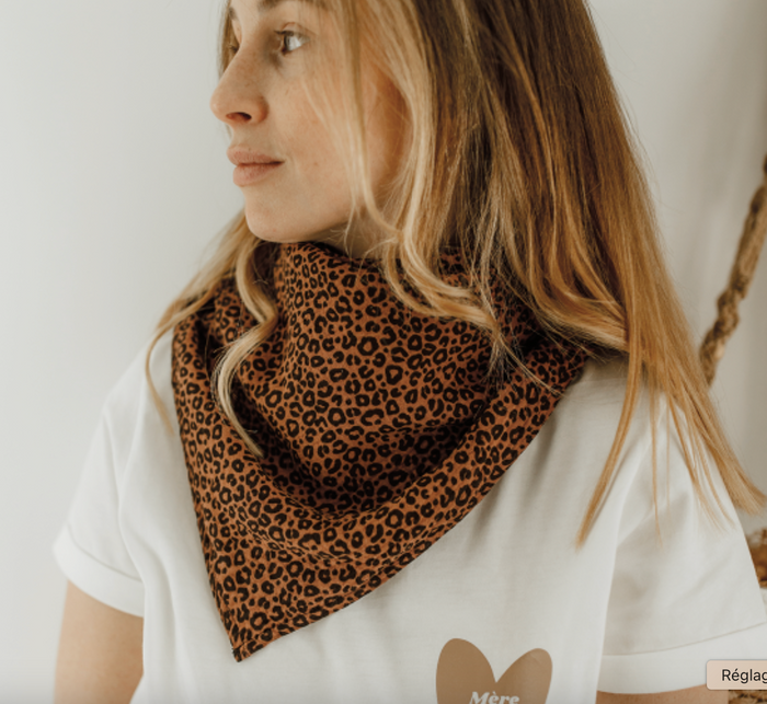 Foulard | Gaze léopard marron