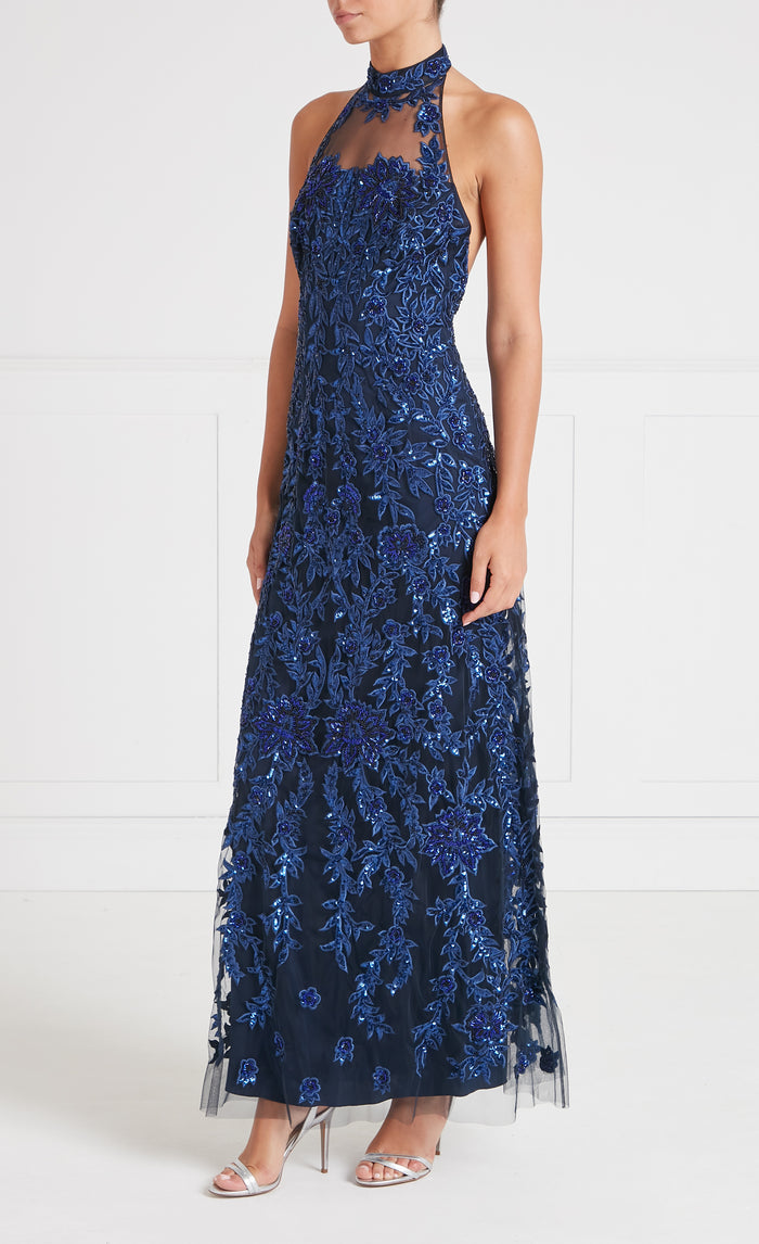 Genevieve Halter Gown - Midnight