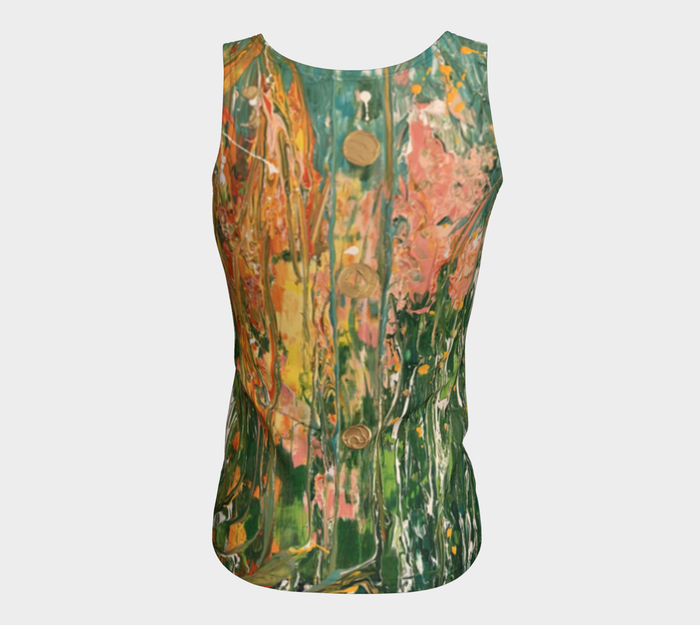 "Gladiola" Fitted Tank ( Green, Orange)