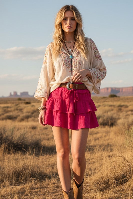 Grab Your Boots Tiered Ruffle Skort-Cute-Trendy-Shop-Womens-Boutique-Clothing-Store