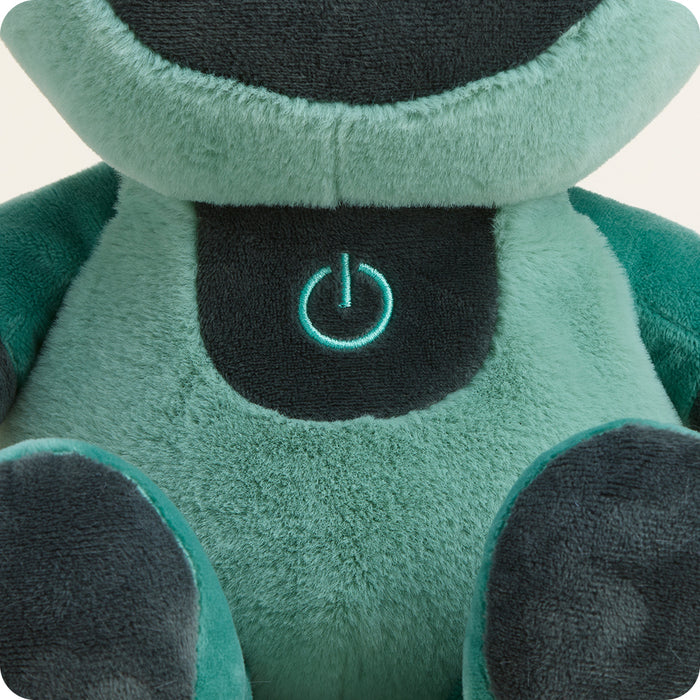 Green Robot Warmies Plush Closeup Down