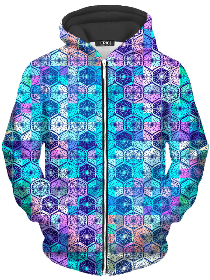 Hexa Haze Unisex Zip-Up Hoodie Art Designs Works Epic Hoodie