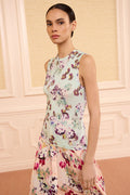 Oasis Ikat Floral Jersey Sleeveless Top - Front On Model | Ulla Johnson