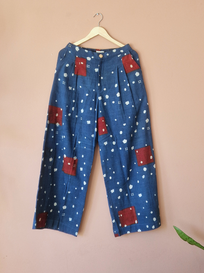 ira pants - kala cotton ajarakh beej blocks (bloom)
