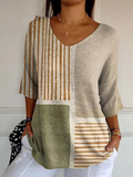 Janice™ | Abstract Geometric Pattern Art-Print Knit Pullover