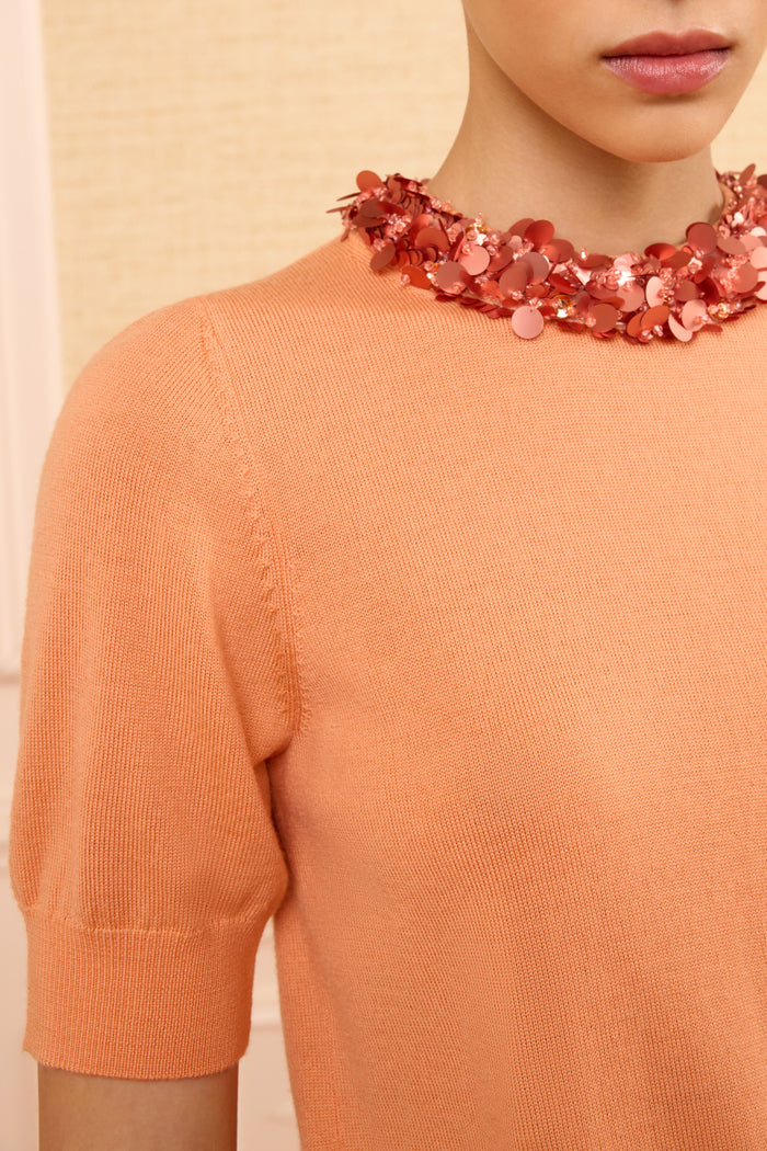 Jude Embellished Top - Coral