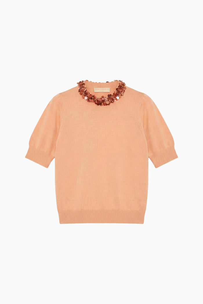 Jude Embellished Top - Coral